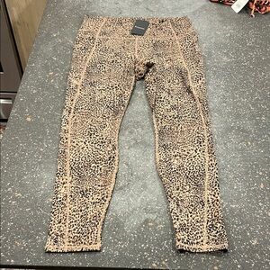 Fabletics Tan and Black Leopard Leggings